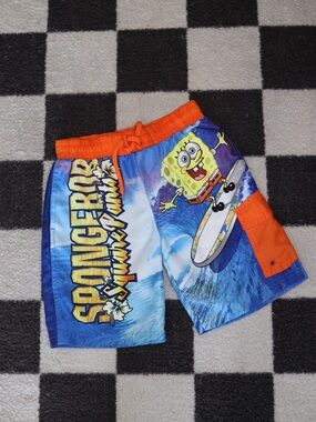 2007 Kids SpongeBob Blue & Orange Swim trunks